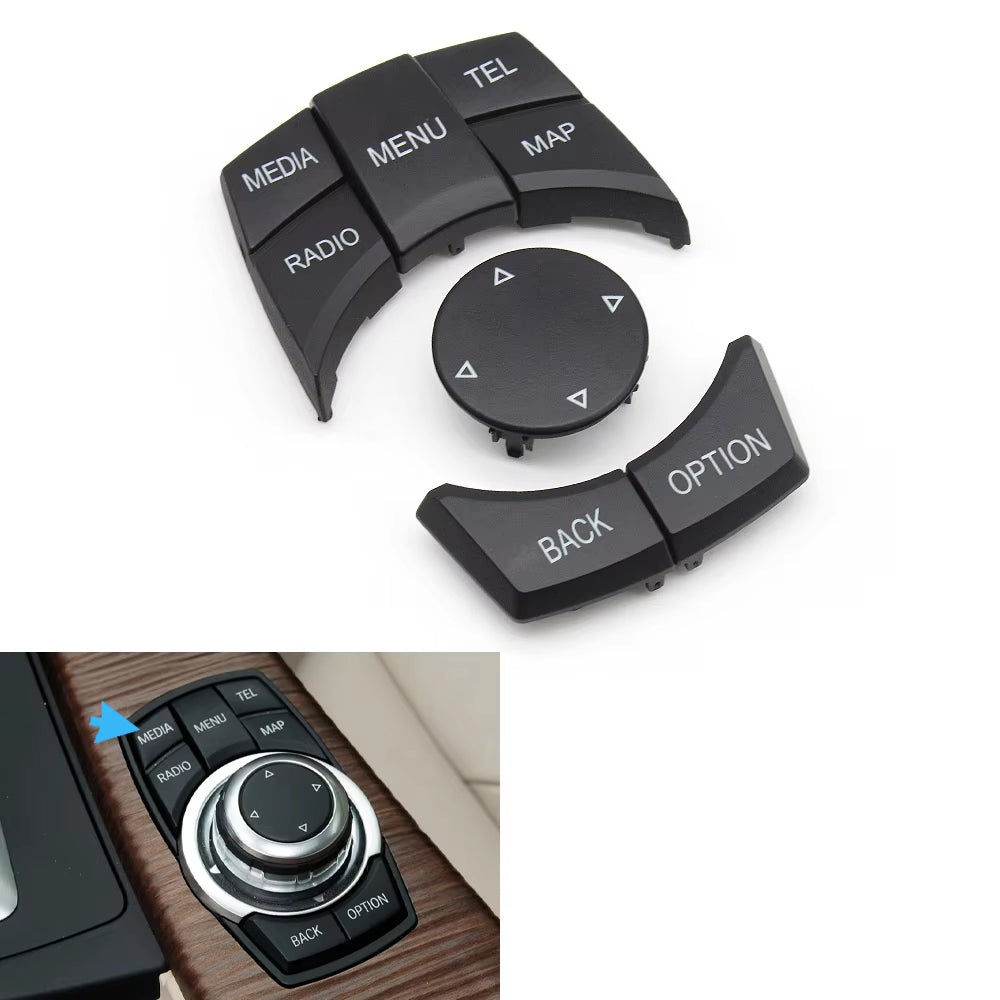 Car Central Console CIC Multi-Media Control Button Cover For BMW 1 2 3 4 5 6 7 X3 X4 X5 X6 Series F30 F31 F10 F11 F06 F25 F26