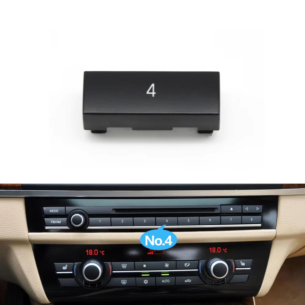Car Dashboard Radio CD Digital Player Switch Control Button Cover For BMW 5 6 7 5GT Series F10 F11 F06 F12 F13 F07 F01 F02 F04