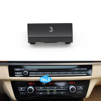 12PCS Car Center Console CD Digital MODE FM/AM Button Cover Trim For BMW 5 6 7 5GT Series F10 F11 F06 F12 F13 F07 F01 F02 F04