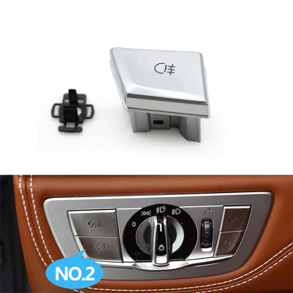 Car Front Dash HeadLamp Rotary Foglight Button Headlight Switch Cover Panel For BMW 7 Series G11 G12 2016-2022