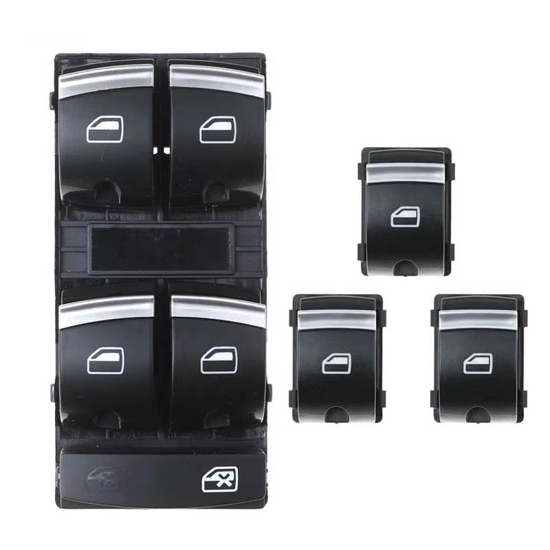 New Chrome Master Window Switch For Audi A3 8P A6 S6 RS6 C6 Q7 2004-201 4F0959851H 4F0959855B 4F0 959 851H Button Console