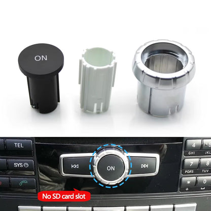 3PCS Car Console Radio CD Player Buttons ON Switch Cap Knob Cover For Benz A C E GLK GLA ML GL CLS W176 W246 W156 W204 W166 W218