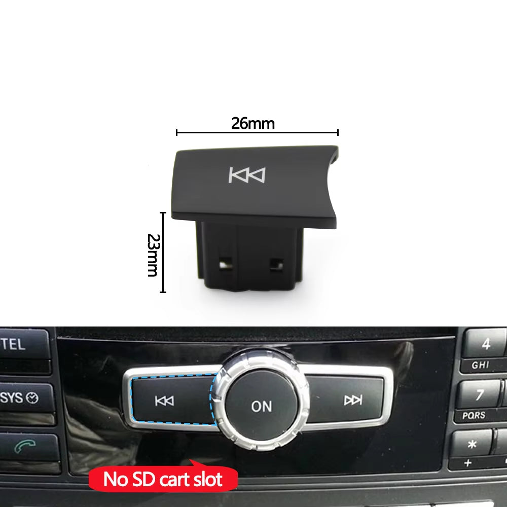 Car CD Audio Play Forward Back Off Button Cover For Benz C GLK ML GL E CLS Class W204 X204 W218 W212 W176 W156 W172 W246