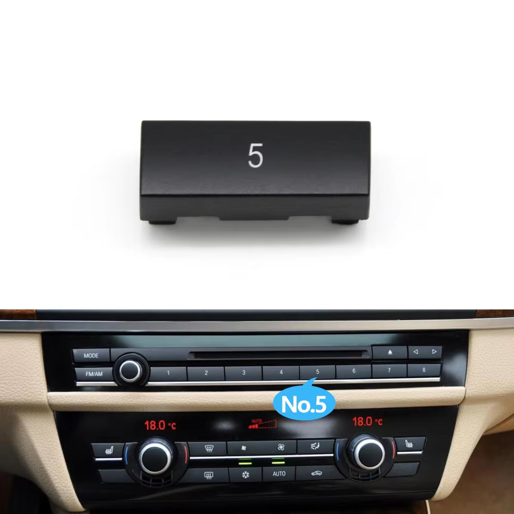 Car Dashboard Radio CD Digital Player Switch Control Button Cover For BMW 5 6 7 5GT Series F10 F11 F06 F12 F13 F07 F01 F02 F04