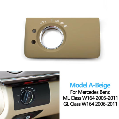 LHD Car Interior Front Left Headlight Switch Button Panel Trim Cover Replacement For Benz W164 ML GL 300 350 450 500 2005-2011