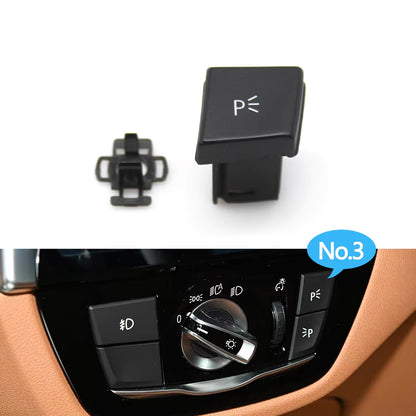 Car HeadLamp Rotary Foglight Button Headlight Switch Cover Panel For BMW 5 6GT Series G30 G31 M5 F90 G32 2017-2022