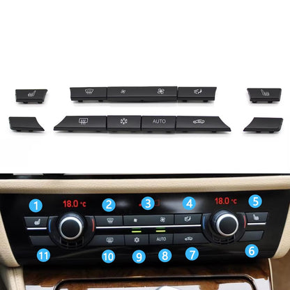 Silver Black Console Dashboard Air Condition AC Control Switch Button Cover For BMW 5 6 7 Series F10 F18 F06 F12 F01 F02 520 523