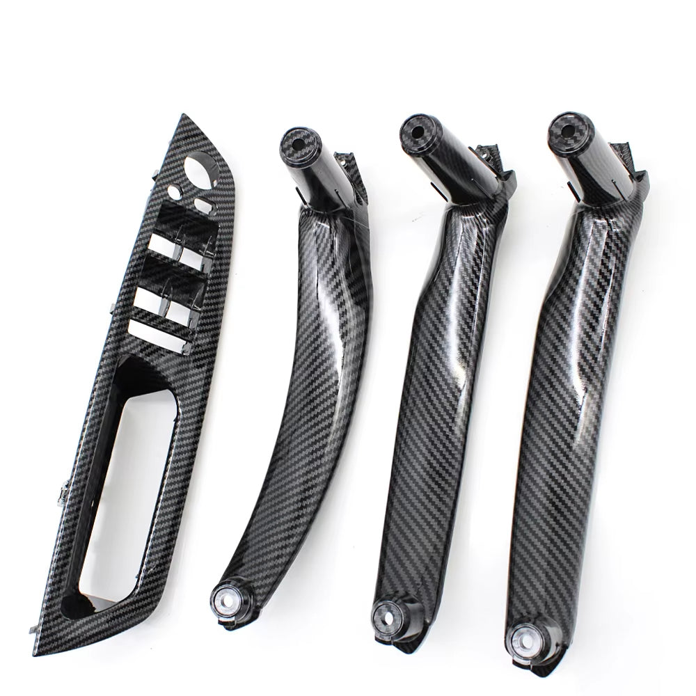 4pcs Set Car Interior Door Armrest Pull Handle Cover Trim Set For BMW X5 X6 E70 E71 E72 2007-2014