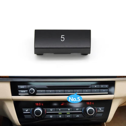 12PCS Car Center Console CD Digital MODE FM/AM Button Cover Trim For BMW 5 6 7 5GT Series F10 F11 F06 F12 F13 F07 F01 F02 F04