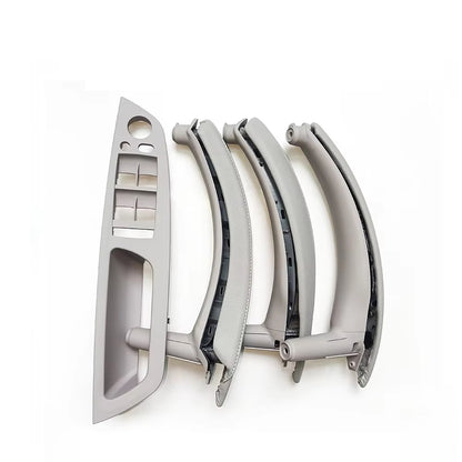 7PCS Set LHD RHD Interior Door Window Switch Panel Pull Handle With Leather Cover For BMW X5 X6 E70 E71 2007-2014