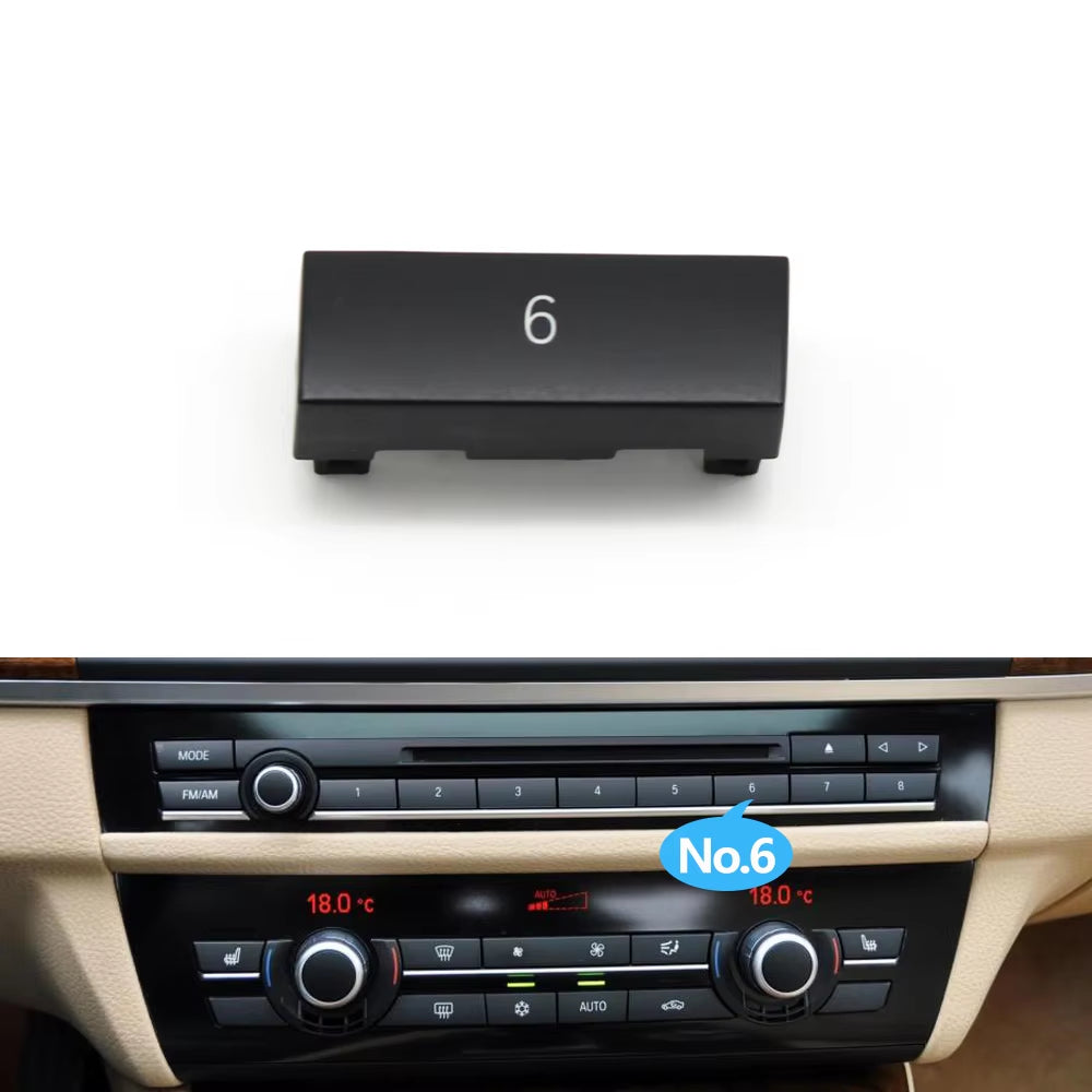 12PCS Car Center Console CD Digital MODE FM/AM Button Cover Trim For BMW 5 6 7 5GT Series F10 F11 F06 F12 F13 F07 F01 F02 F04