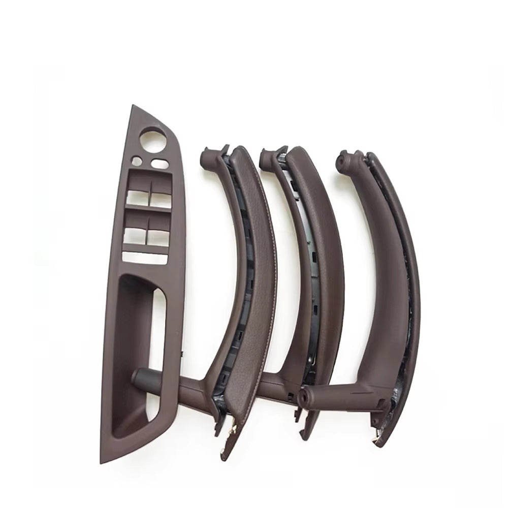 7PCS Set LHD RHD Interior Door Window Switch Panel Pull Handle With Leather Cover For BMW X5 X6 E70 E71 2007-2014