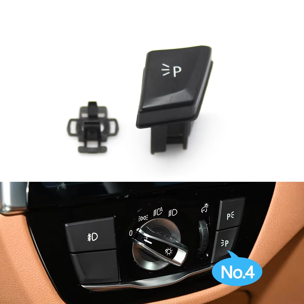 Car HeadLamp Rotary Foglight Button Headlight Switch Cover Panel For BMW 5 6GT Series G30 G31 M5 F90 G32 2017-2022