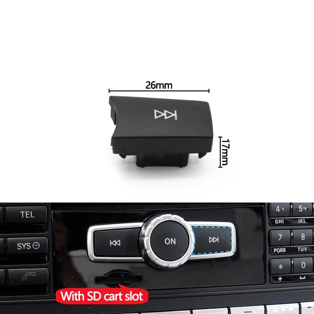 Car CD Audio Play Forward Back Off Button Cover For Benz C GLK ML GL E CLS Class W204 X204 W218 W212 W176 W156 W172 W246