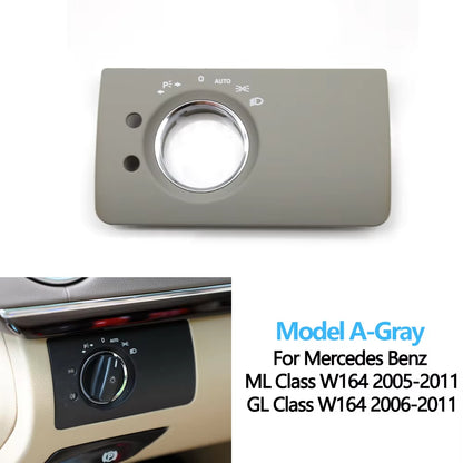 LHD Car Interior Front Left Headlight Switch Button Panel Trim Cover Replacement For Benz W164 ML GL 300 350 450 500 2005-2011