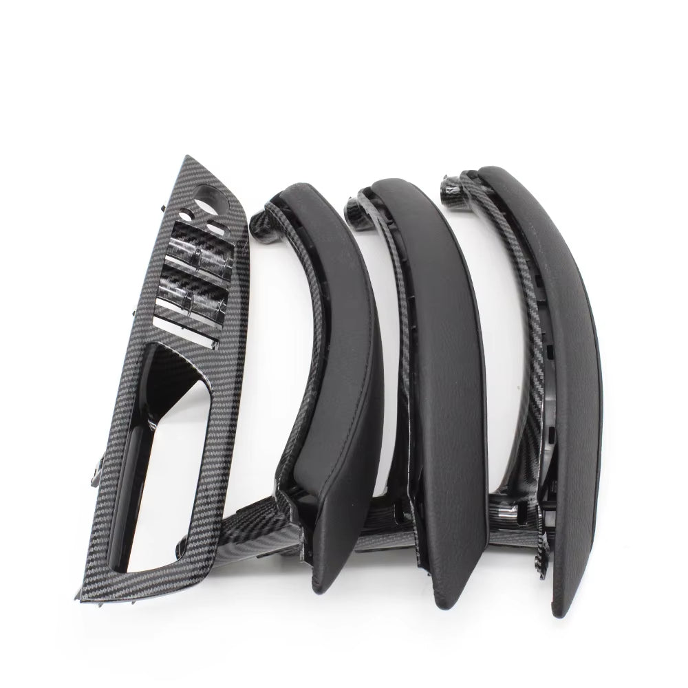 7PCS Set LHD RHD Interior Door Window Switch Panel Pull Handle With Leather Cover For BMW X5 X6 E70 E71 2007-2014
