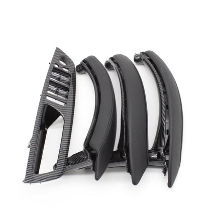 7PCS Set LHD RHD Interior Door Window Switch Panel Pull Handle With Leather Cover For BMW X5 X6 E70 E71 2007-2014