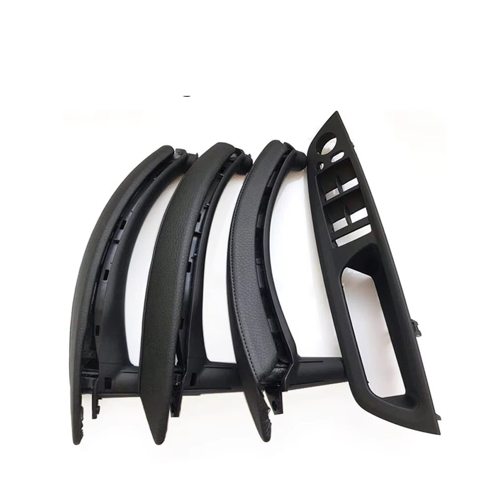 7PCS Set LHD RHD Interior Door Window Switch Panel Pull Handle With Leather Cover For BMW X5 X6 E70 E71 2007-2014