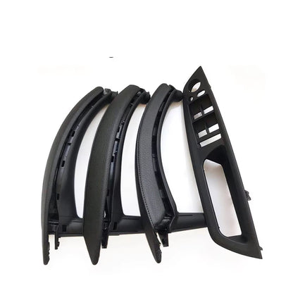 7PCS Set LHD RHD Interior Door Window Switch Panel Pull Handle With Leather Cover For BMW X5 X6 E70 E71 2007-2014