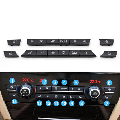 Silver Black Console Dashboard Air Condition AC Control Switch Button Cover For BMW 5 6 7 Series F10 F18 F06 F12 F01 F02 520 523