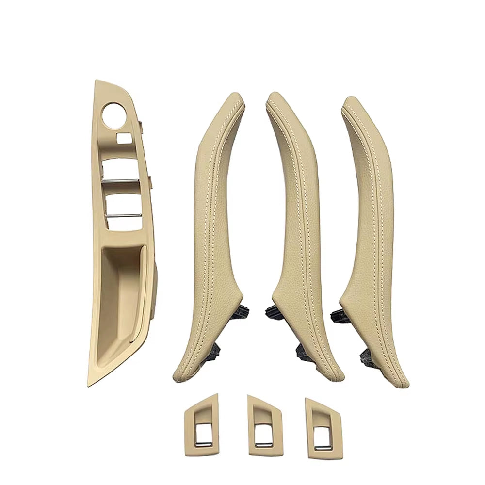 LHD 7pcs Interior Door Armrest Panel Pull Handle With Leather Outer Cover for BMW 5 Series F10 F11 F18 520 523 525 528 530 535