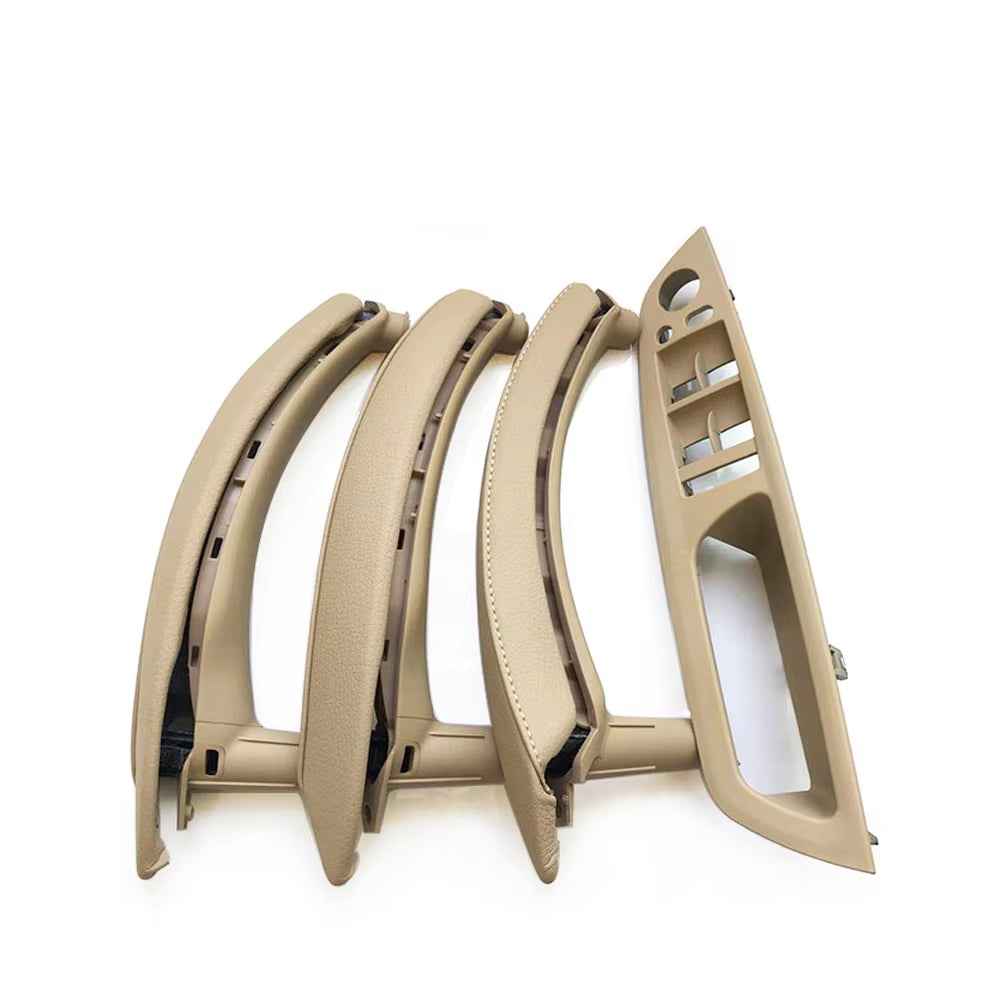 7PCS Set LHD RHD Interior Door Window Switch Panel Pull Handle With Leather Cover For BMW X5 X6 E70 E71 2007-2014