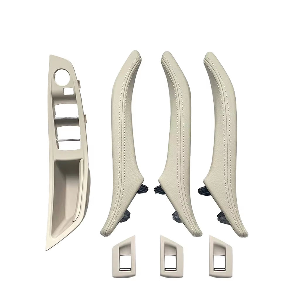 LHD 7pcs Interior Door Armrest Panel Pull Handle With Leather Outer Cover for BMW 5 Series F10 F11 F18 520 523 525 528 530 535