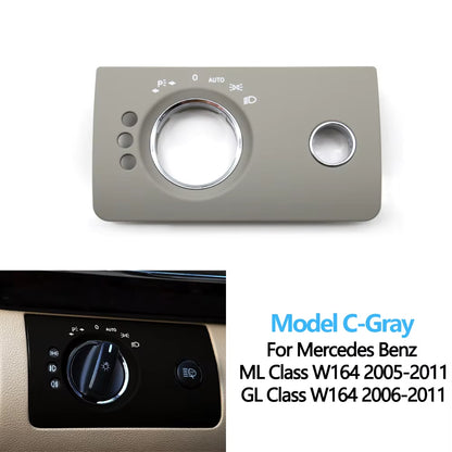 LHD Car Interior Front Left Headlight Switch Button Panel Trim Cover Replacement For Benz W164 ML GL 300 350 450 500 2005-2011