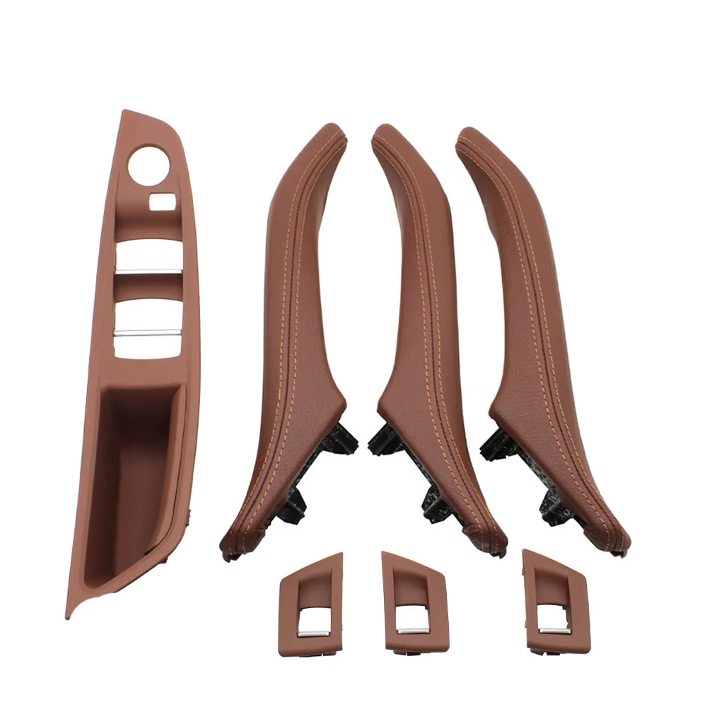 LHD 7pcs Interior Door Armrest Panel Pull Handle With Leather Outer Cover for BMW 5 Series F10 F11 F18 520 523 525 528 530 535