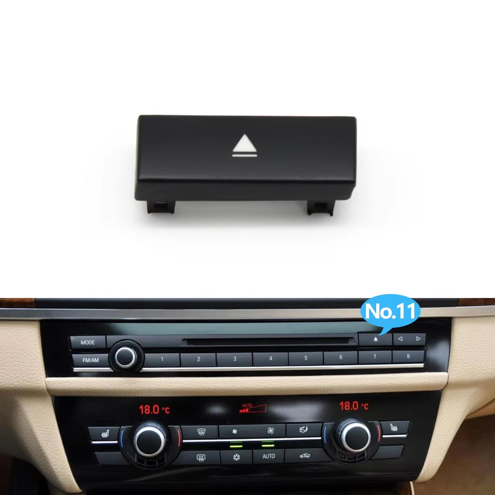 Car Dashboard Radio CD Digital Player Switch Control Button Cover For BMW 5 6 7 5GT Series F10 F11 F06 F12 F13 F07 F01 F02 F04