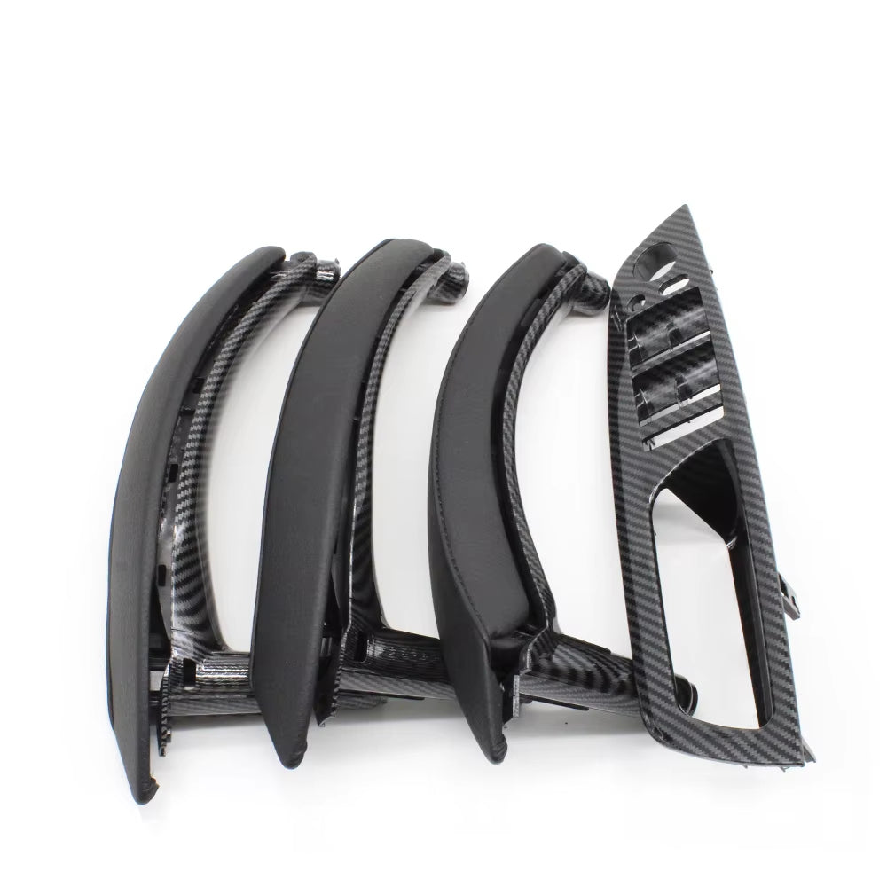 7PCS Set LHD RHD Interior Door Window Switch Panel Pull Handle With Leather Cover For BMW X5 X6 E70 E71 2007-2014