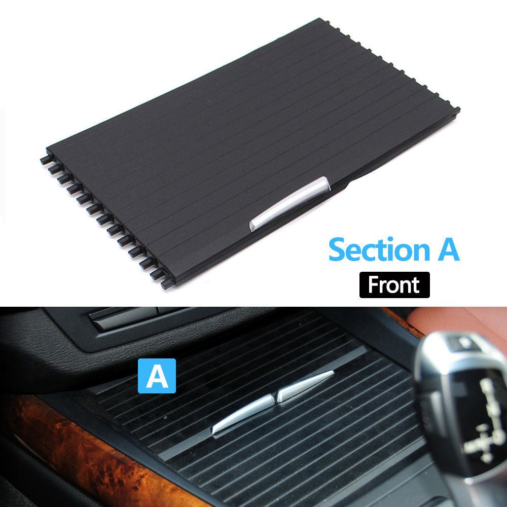 Car Front Rear Center Console Drink Cup Holder Cover Trim Zipper Rolling Curtain For BMW X5 X6 E70 E71 E72 2007-2014