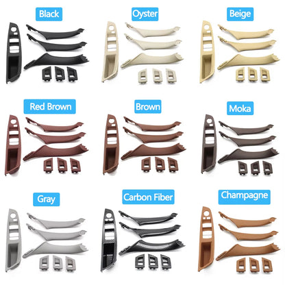 7pcs Set LHD Interior Armrest Door Handle Panel Inside Trim Cover For BMW 5 Series F10 F11 F18 520i 523i 525i 528i 535i