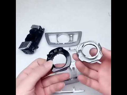 Car Front Dash HeadLamp Rotary Foglight Button Headlight Switch Cover Panel For BMW 7 Series G11 G12 2016-2022