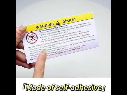 For Car Sun Visor Makeup Mirror Sticker Airbag Sticker Safety Warning Sticker Warning Board Sticker English Chinese Version